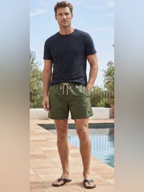 Tilley Men's Classic Swim Shorts - Olive Dark Green Size L